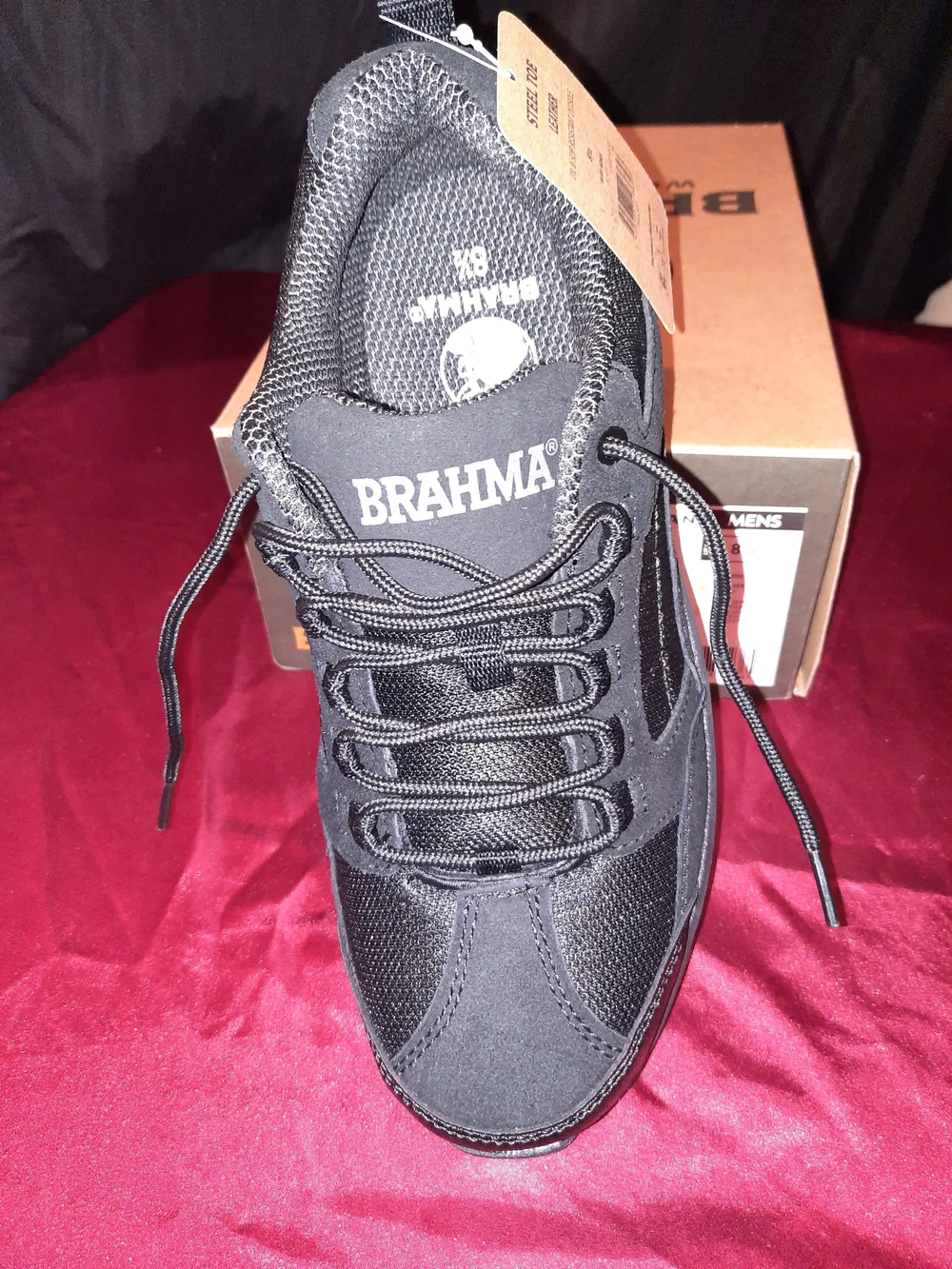 Brahma Black Steel-Toe Work Shoes Size 8.5